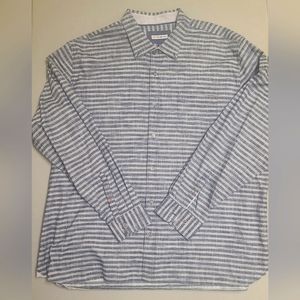 32 Bar Blues Men's Shirt Size 3XL Blue Striped Button Down